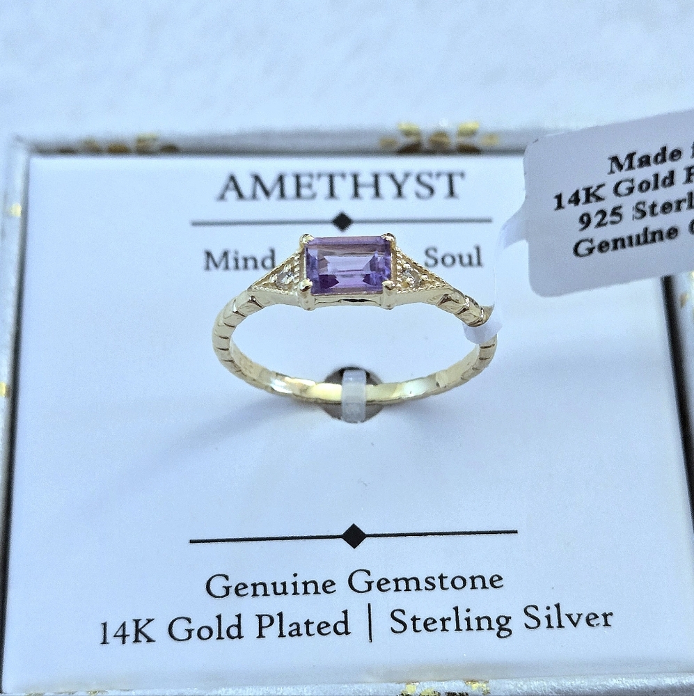 Shivam Amethyst💜 with White Topaz Ring💍 - NIB - Picture 16 of 16